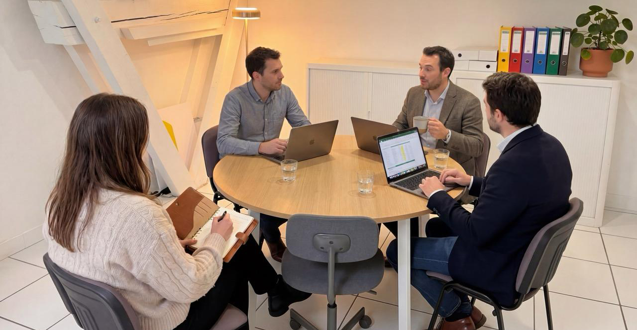 Réunion de 4 entreprises de communication dans un coworking à Agen